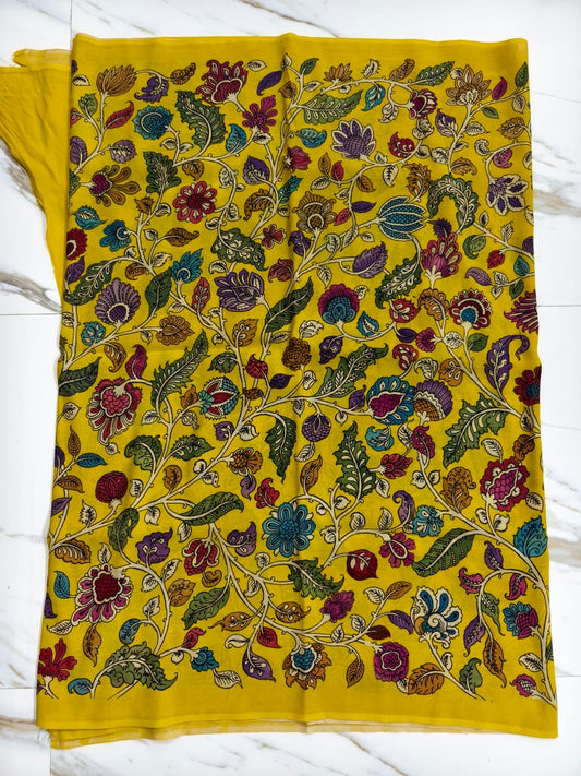 Pure Chennur Silk — Hand-Painted Kalamkari Fabric
Artisanal Elegance, Every Stroke a Story
