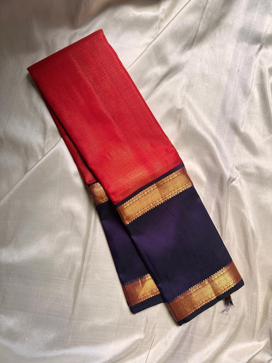 Orange Vairaoosi with Purple Border – Pure Silk Kanchipuram Saree
Silk Mark Certified • Fall & Pico Done • Blouse Attached / Stitching Available ($30)
Free Shipping within USA • Ready to Ship