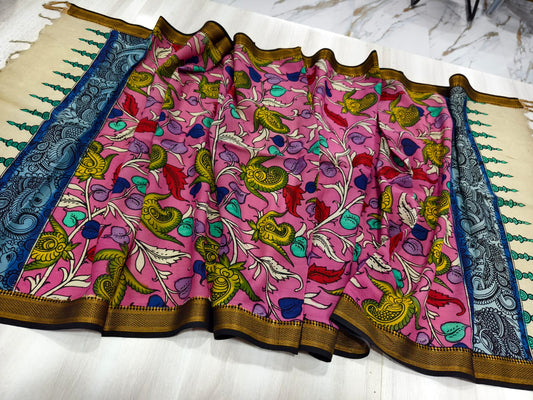 Silk Dupattas - Kalamkari