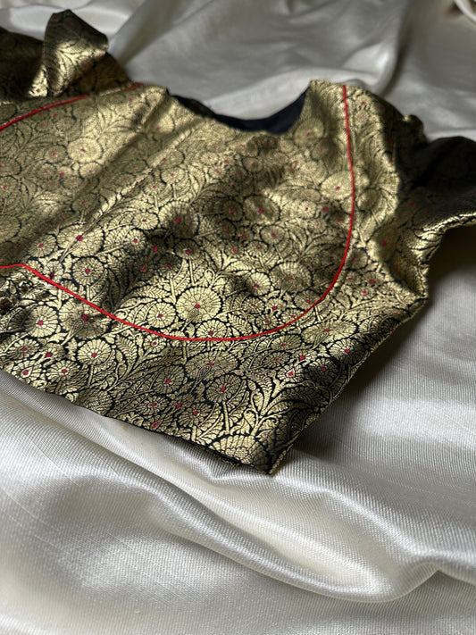 Banarasi pure silk blouse - black