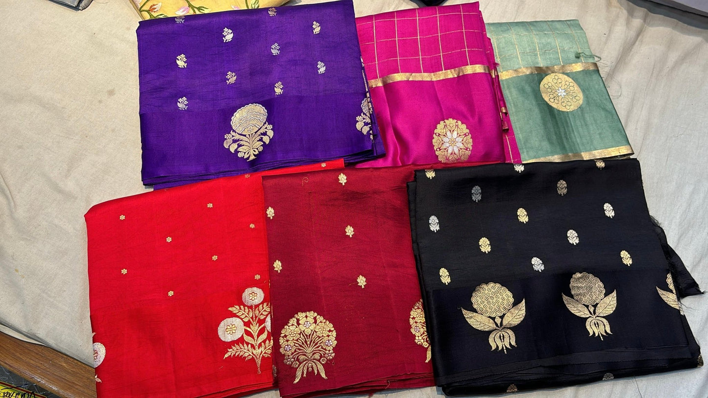 Chilli Red Kadhwa — Pure Silk Banarasi Saree
Handwoven silk mark certified- the intricate Kadhwa weave, featuring rich zari motifs & a full zari-striped blouse fabric . Authentic Banarasi ✅ Free USA Shipping ✅ Ships in 15–20 Days ✅