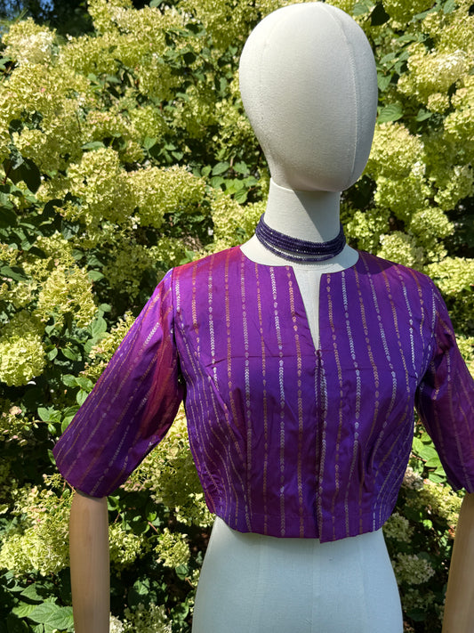 Banarasi pure silk blouse - purple