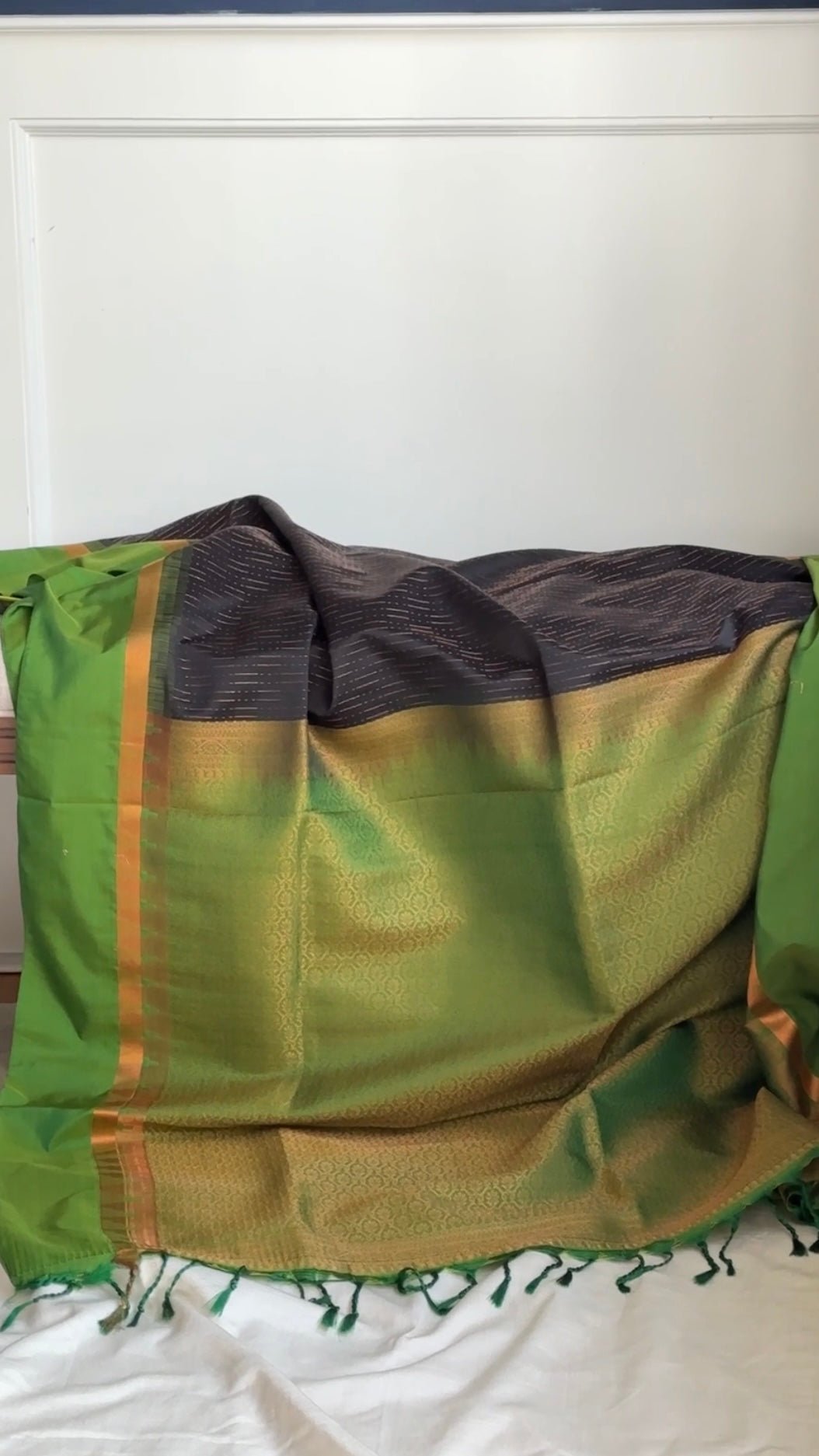 π€ Black Copper & Green β Soft Silk Saree | Festive Diwali Edit β¨ | Fall & Pico Done β
| Ships from New Jersey πΊπΈ | Only One Piece | $69 (was $99)