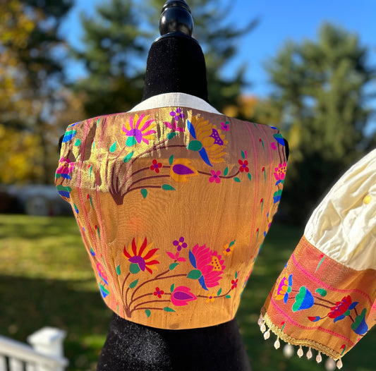 Paithani silk blouse - sleeveless