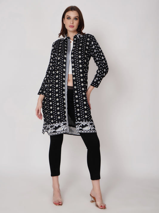 Jamdhani Dress- Black