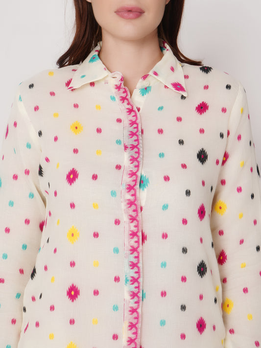 Jamdhani Dress - Pink