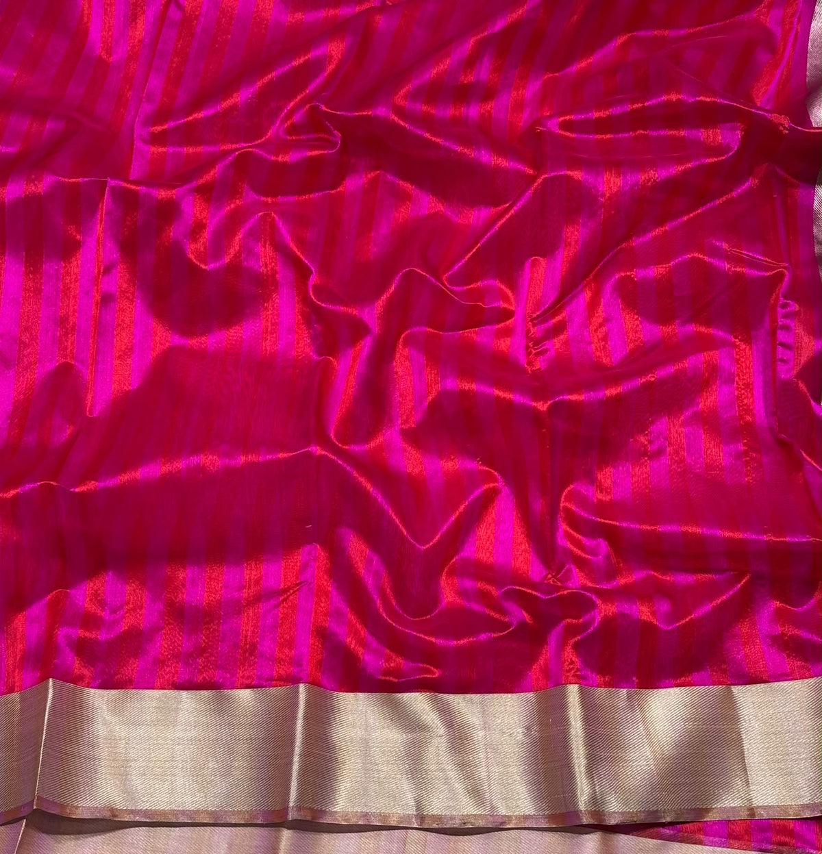 Handwoven pink Pattu Silk Chanderi