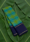Green teal Paalum Pazhamum Kanjeevaram silk saree with Pillayar Reku and navy border — pallu detail
