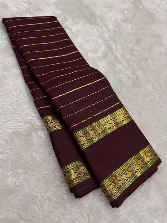burgundy red silk saree rt-vh draped view