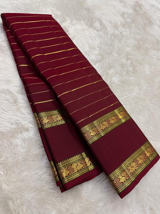 deep red silk saree rt-vh draped view