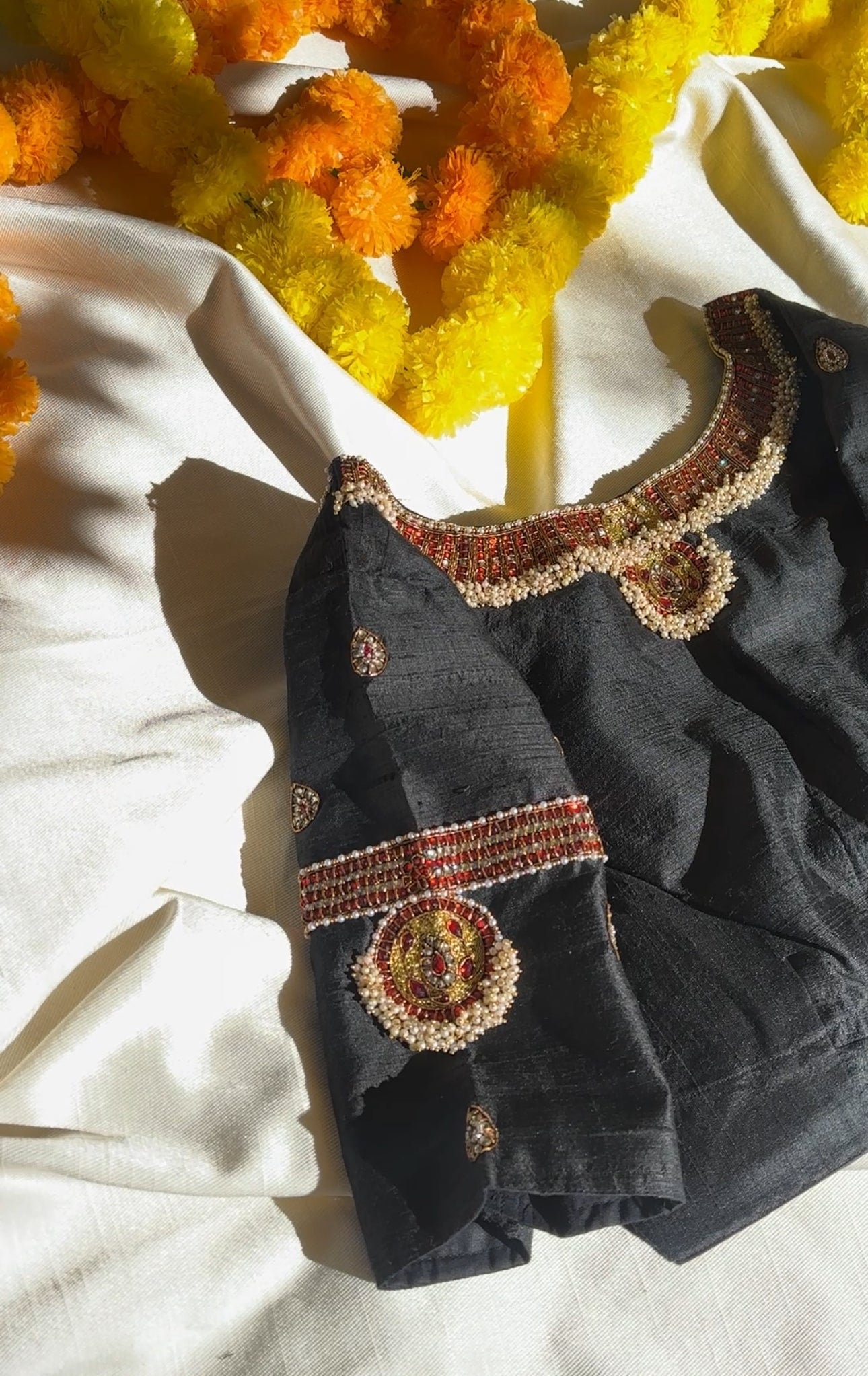 Tanjore panting inspired hand Embroidered Blouses