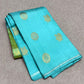 Aaral – Ice Blue & Spring Green Mubbagam Kanchipuram Pure Silk Saree with Mayil Chakram Buttas & Vanasringaram Grid Pallu