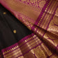 Paaku pure silk Kanchipuram saree with pink border and Mayil Chakram butta
