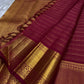 The festive red in its full glory !! ❤️

Pure silk Kanchipuram red saree with stripes and bavanji border