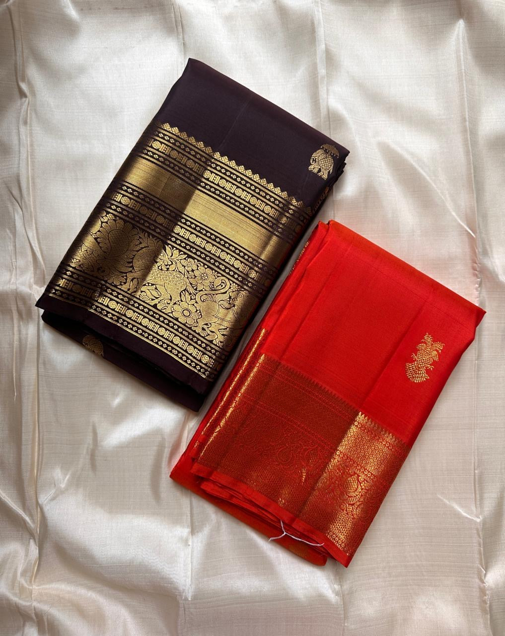 Plum Gold Zari Kanchipuram Saree