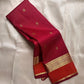 Maroon Pure Kanchipuram Silk Saree – Zari Kattam with Traditional Gold Zari Border