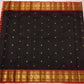 Traditional gold zari temple border on black pure silk saree