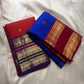 Cobalt Blue Ruby — Pure Silk Kanchipuram Saree (Mayil Edition)
Royal Cobalt-Blue Body with Gold Mandala Buttas & Ruby-Red Peacock Zari Border ✨
Silk Mark Certified • Free USA Shipping • ships in 2 weeks
