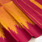 Golden mustard and chilli red Pattupet Kanjeevaram saree folded flat view