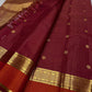 Maroon Pure Kanchipuram Silk Saree – Zari Kattam with Traditional Gold Zari Border