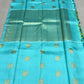 Aaral – Ice Blue & Spring Green Mubbagam Kanchipuram Pure Silk Saree with Mayil Chakram Buttas & Vanasringaram Grid Pallu
