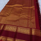 Dusty Lilac Handwoven Pure Silk Kanjivaram Saree with Red Gold Floral Rettapet Border
