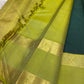 Peacock teal silk saree folded view