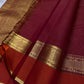 Maroon Pure Kanchipuram Silk Saree – Zari Kattam with Traditional Gold Zari Border
