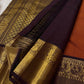 🦚 Rust Orange Gandaberunda — Coffee Brown Korvai Kanchipuram

Pure Silk | Gandaberunda (Double-Headed Eagle) Zari Border

Rust Orange Body with Chakram & Mango Buttas ✨

Coffee Brown Brocade Pallu with Diamond Jaal 💛

Silk Mark Certified | Free Sh..