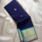 Ramya – Royal Blue Kanchipuram Pure Silk Saree with Zari Peacock Buttas, Sky Blue Varisaipet Border & Pastel Blue Pallu”