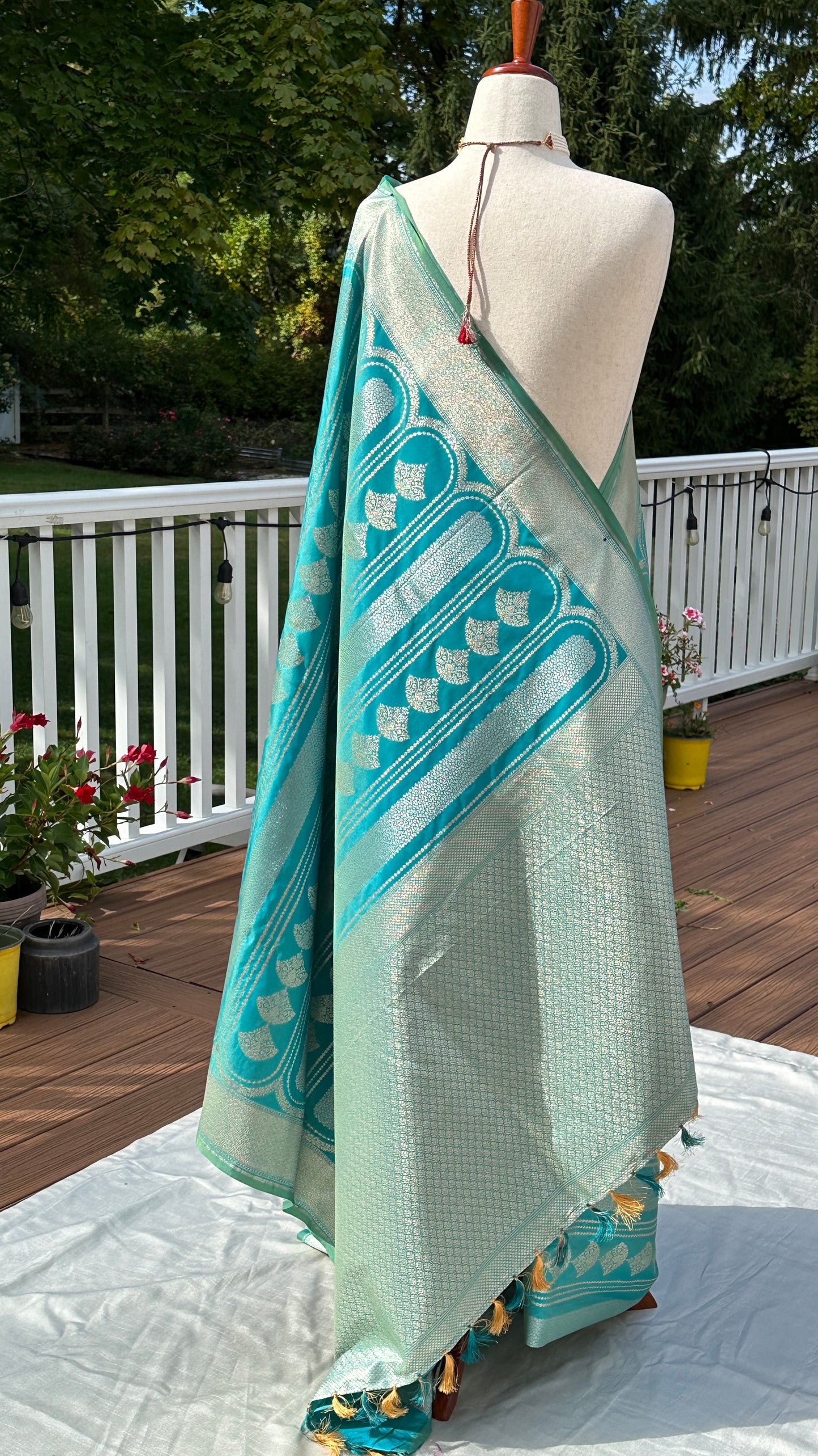 Soft silk banarasi saree - Ice blue