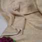 Golden beige Banarasi silk saree in lightweight tussar georgette fabric