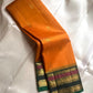 Lakshanam ✨ – Maambazha (Mango) Yellow Kanchipuram Pure Silk Saree
Korvai Deep-Green Border with Yazhi, Peacock & Elephant Varisaipet Panels
Temple-Tip Inner Edge & Rani-Magenta Accent Stripes
Intricate Zari-Weave Green Pallu with Chevron & Stripes