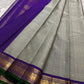 Dove Gray Mayuri — Pure Kanchipuram Silk Saree ✨
Soft dove-gray body with gold coin buttas, violet borders & emerald selvedge 💜
Silk Mark Certified ✅ | ships in two weeks