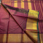 Shyama Vairaoosi — Pure Silk Kanchipuram

Deep Shyama brown with micro Vairaoosi pinstripes

Temple-column antique gold zari border, bottle-green selvedge

 Grand striped zari pallu with hand-tied tassels

Silk Mark Certified • free shipping