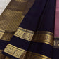Midnight Blue & Mauve — Pure Silk Kanchipuram

Mauve body with pin-stripes & zari coin buttas ✨

Midnight-navy korvai borders with gaja panels 🌸

Grand navy brocade pallu with tassels 🪔

Silk Mark Certified • Free Shipping USA • Ships in Two Weeks ✅