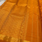 Small Border – Golden Mustard 🌼
Pure Kanchipuram silk in deep golden-mustard with petite zari buttas and floral vines border ✨
Silk Mark Certified • Free USA Shipping • Ships in Two Weeks ✅
