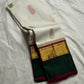 Ivory Malligai — Pure Silk Kanchipuram Saree
Ivory body with multi-color paisley buttas and gold zari diamond border
Arakku pallu with floral zari weave | Silk Mark Certified | Ships in Two Weeks | Free USA
