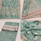 Chidiyaa 🌼✨
Pure Silk Chanderi Handloom Aqua Saree
Ice Blue Mina & Intricate Zari Buttas All Over
Contrasting Selvedge with Luxurious Zari Pallu
Fall & Pico Done | Blouse Attached | Stitching Available