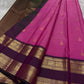 Anvitha – Magenta & Pink Shot Kanchipuram Pure Silk Saree
Glowing dual-tone silk body in radiant magenta and pink
Paired with a rich brown rettapet border featuring peacocks & floral vines in gold zari
