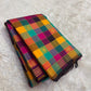 Pure silk Kanchivaram saree with jewel-tone colour blocks and zari border detailing