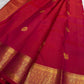South Indian Kanchipuram silk saree with peacock butta motifs and gold zari weaving