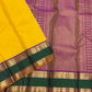 Amrita Pallavi — Kanchipuram Pure Silk

Marigold Yellow Body with Gold Zari Buttas ✨

Deep Bottle-Green Korvai Borders with Paisley Zari & Violet Selvedge

Regal Purple Pallu with Diamond Jaal and Leaf Columns 🌸

Silk Mark Certified | Free USA Shipping |