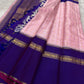 Anaar ✨ – Royal Purple & Lotus Pink Kanchipuram Pure Silk Saree
With Zari Kattam Checks, Mayil Motif Border & Grand Pallu
Korvai Contrast Weave in Regal Purple , 
Peacock & Floral Zari Panels, Raspberry Selvedge Finish
Silk Mark Certified