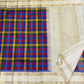Kanchipuram Silk Saree • Kanchi Kattam Weave • Ivory Cream with Multicolor Checks