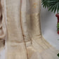 Lightweight golden beige Banarasi tussar georgette saree styled for wedding celebrations