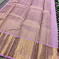Vibrant green Zari kattam with pastel pink border peacock motif and Pallu