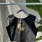 "zoya" collection - Pure raw silk ( 100gms) embroidered blouse in gold, silver and copper zardosi in black
