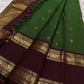 Geetham ✨
Forest Green Zari Kattam Pure Silk Kanchipuram Saree 🌿
With Ornate Rettapet Border of Peacock & Kamalam Motifs 🦚🌸
Flanked by Muthuseer Florals & Vanki Neli Columns 🌺
Finished with a Grand Brocade Maroon Pallu in Rich Zari ✨