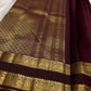 Deep plum pallu with antique-gold diamond-lattice zari, Emerald Green Rettapet Kanjeevaram saree – view 7